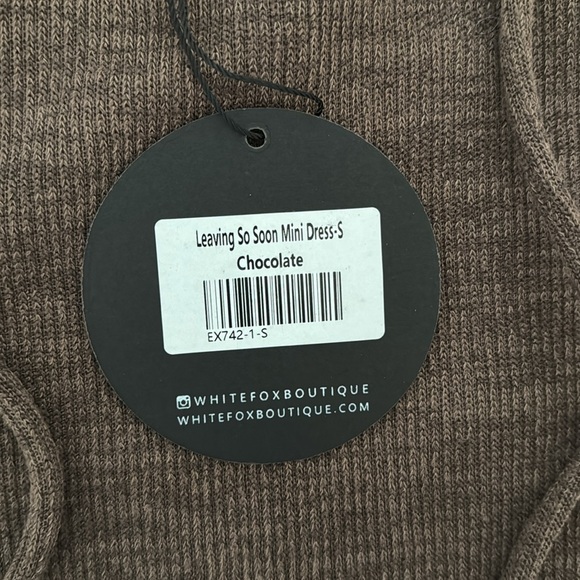 NWT White Fox Boutique Leaving So Soon Mini Dress Chocolate - Picture 5 of 5